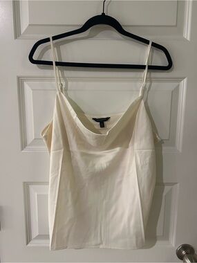 Banana Republic Ivory Cowl Neck Silk-Blend Cami